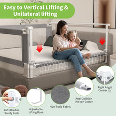 yulongtengfei bed rail guard 39-inch ideal for compact twin beds and safety