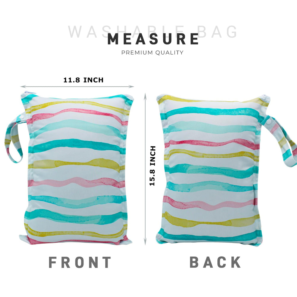 YULUONAPS wet bag with snap handle, easy to attach to stroller.