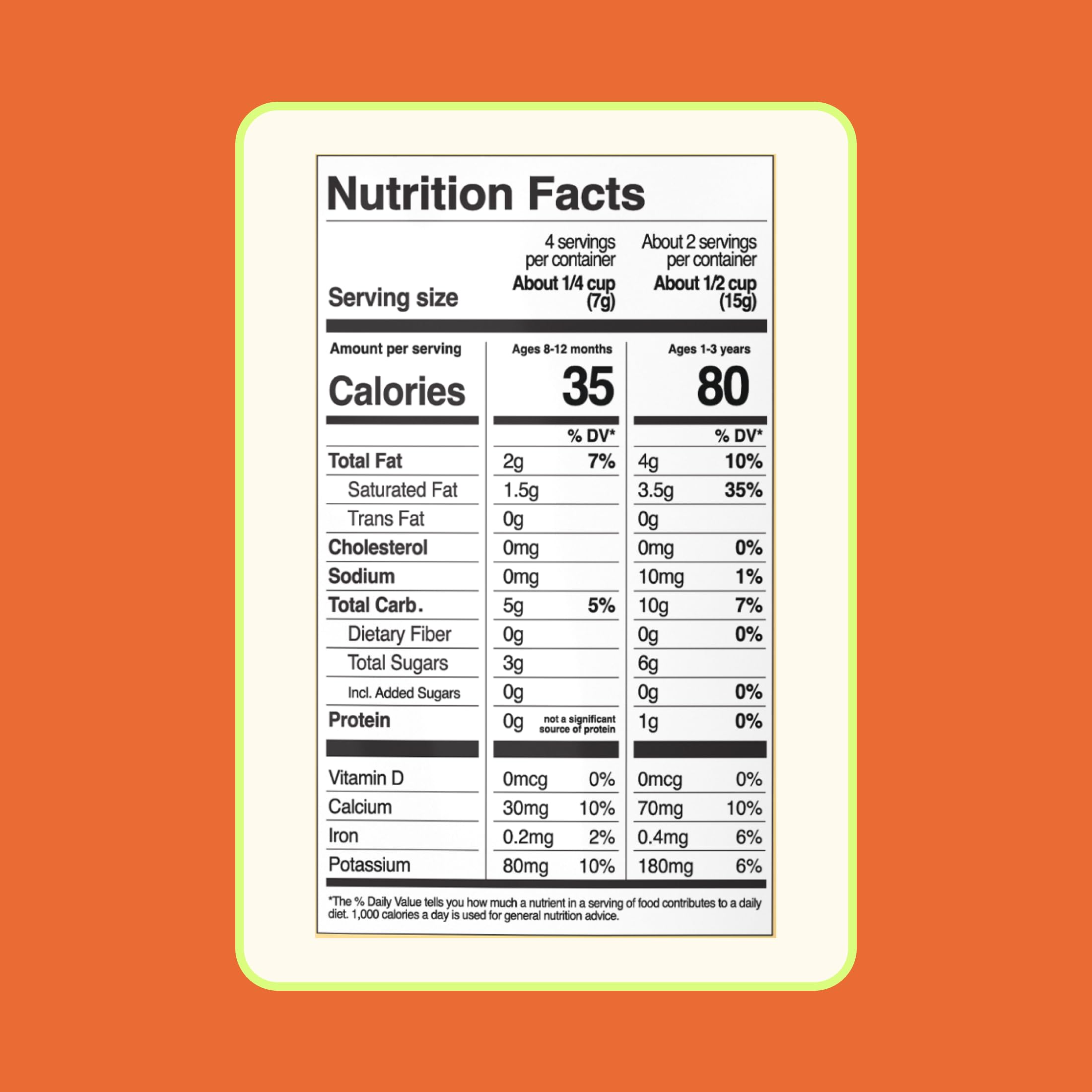 Mango and carrot flavor melt highlighting natural sweetness without added sugar