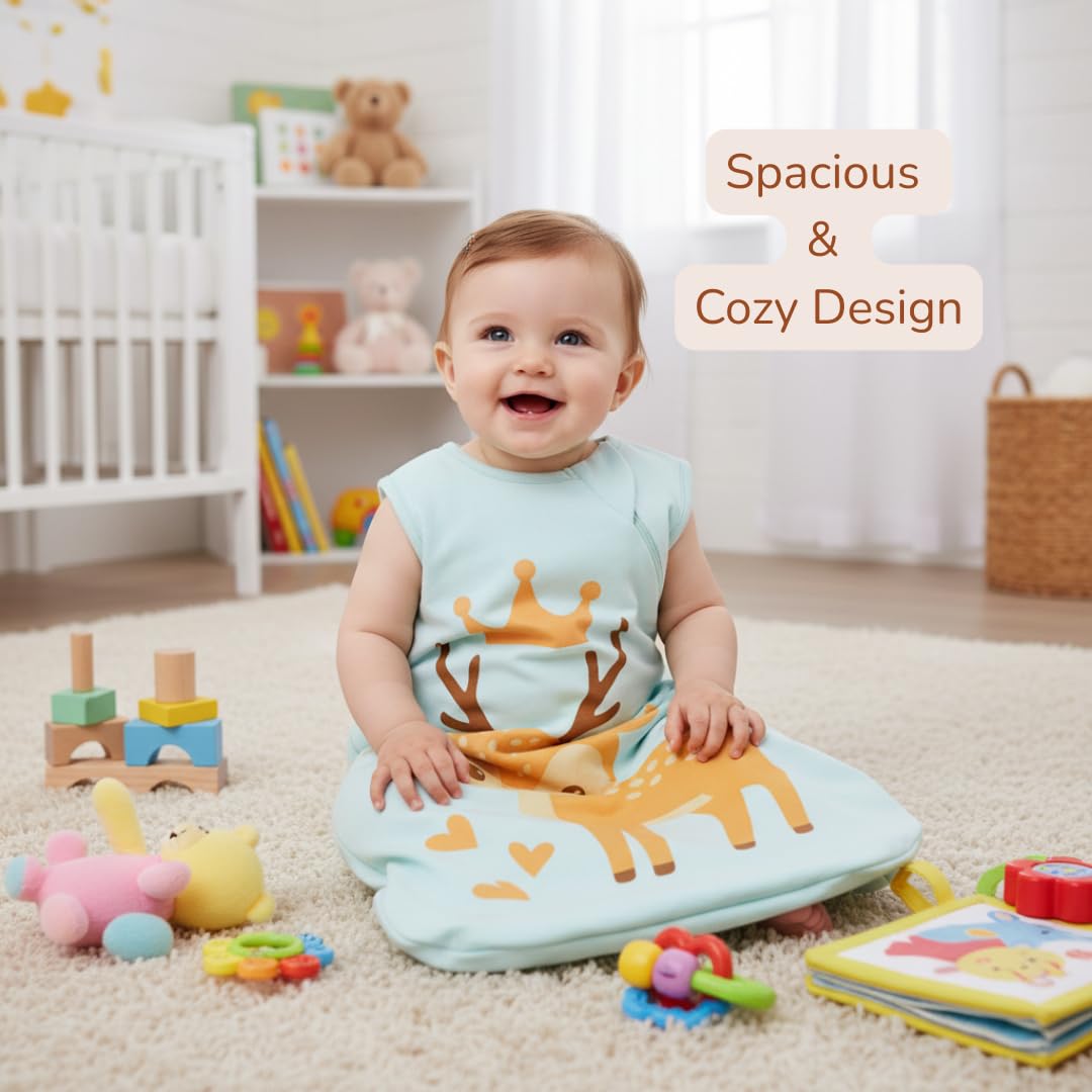 YumiBabe child wearing sleep sack for cozy, secure night comfort.