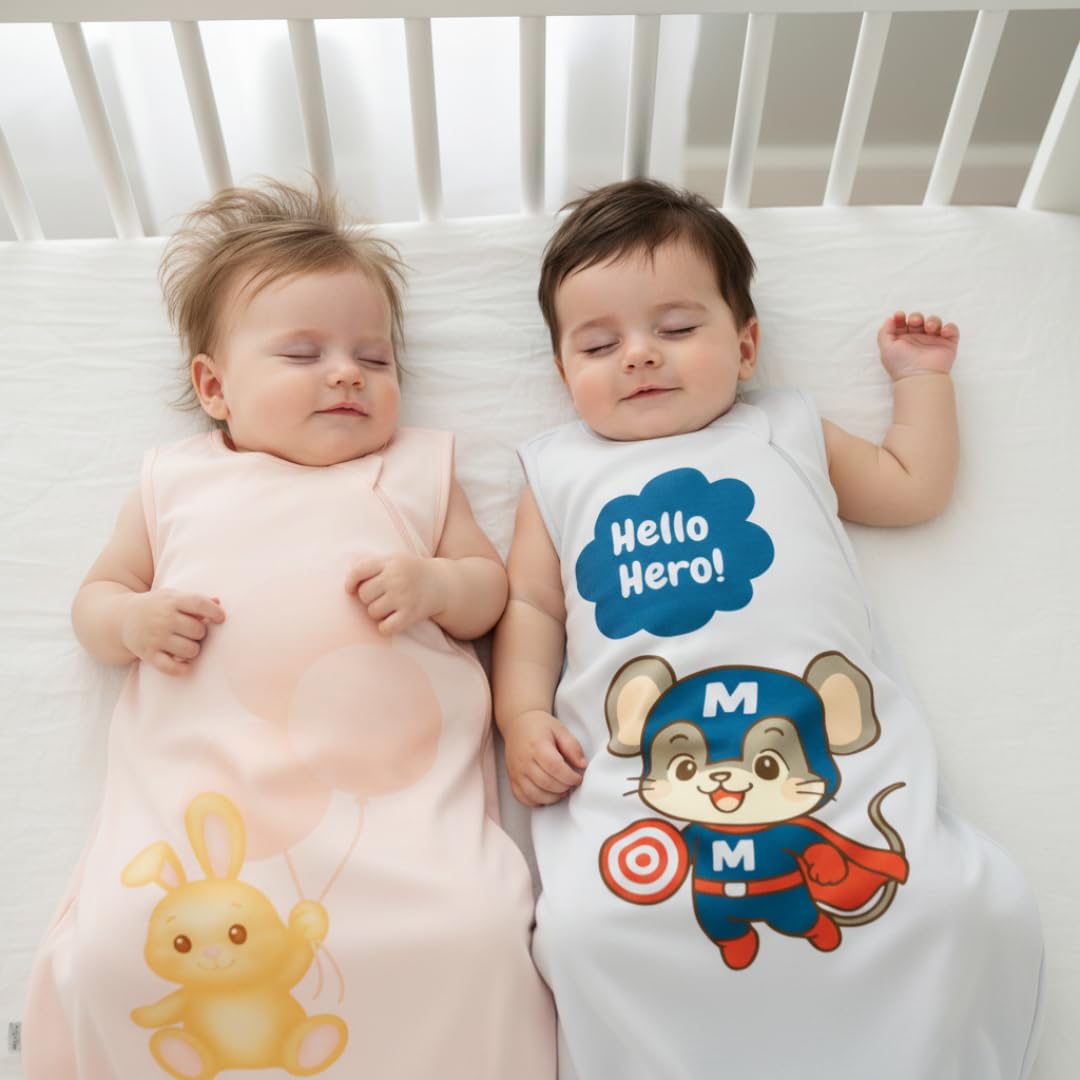 YumiBabe Sleep Sack available in sizes 0-6m, 6-18m, and 18-36m for growing babies.
