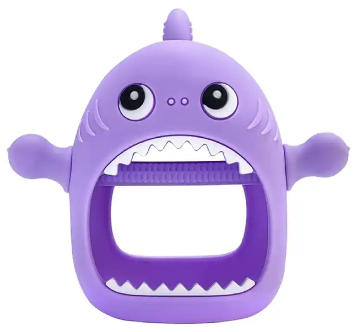 Yummy Baby cute shark teether mitten in purple with secure grip for teething