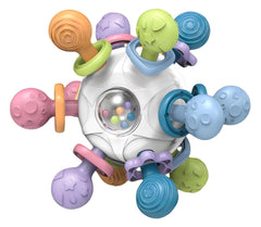 Yummy Baby Montessori teether ball in white, supports chewing and sensory exploration for infants
