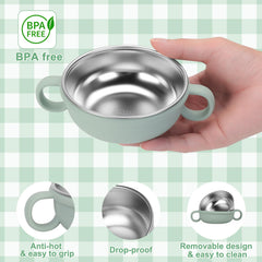 Yummy Sam 250ml capacity bowls help portions for growing toddlers.