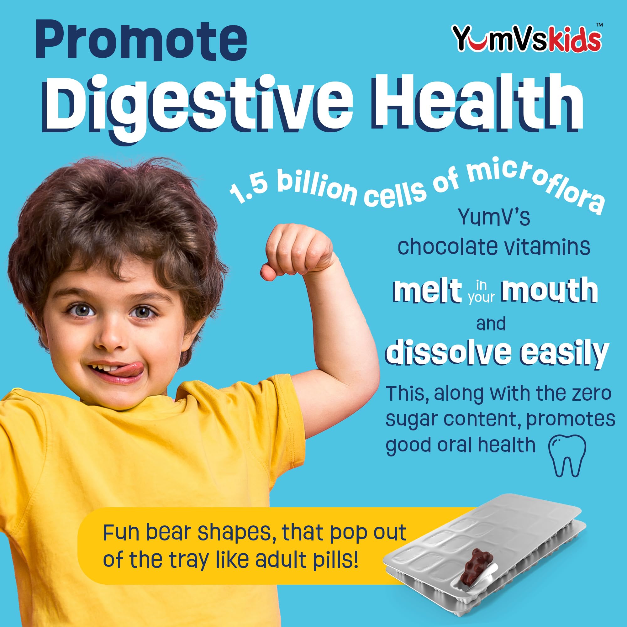 YUM-V'S 60-count foil packets for on-the-go use