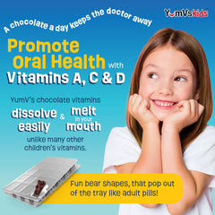 YUM-V'S vitamin D and zinc support visible on the product label.