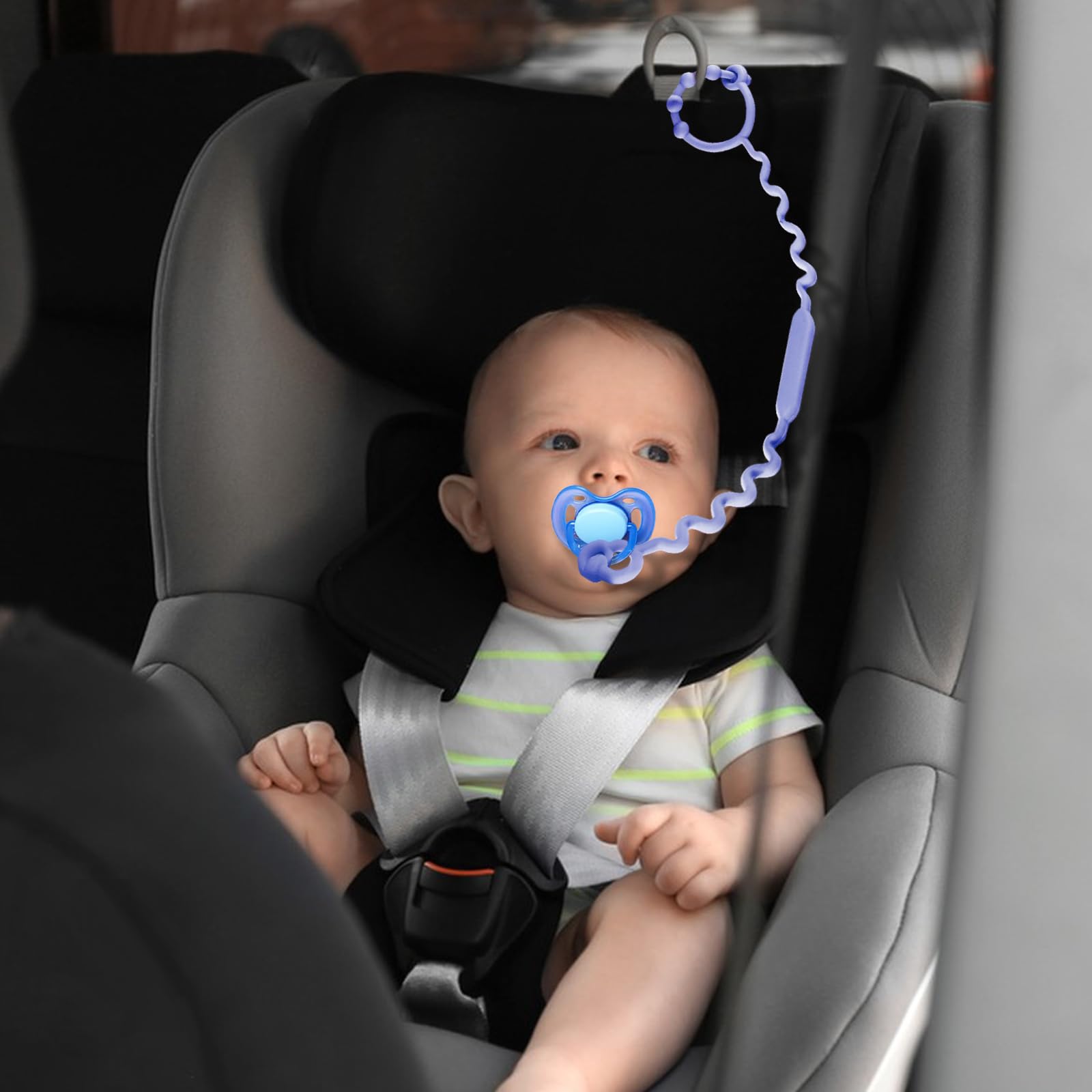 Yunaeduo bright color stroller toy strap adds visual interest for development.