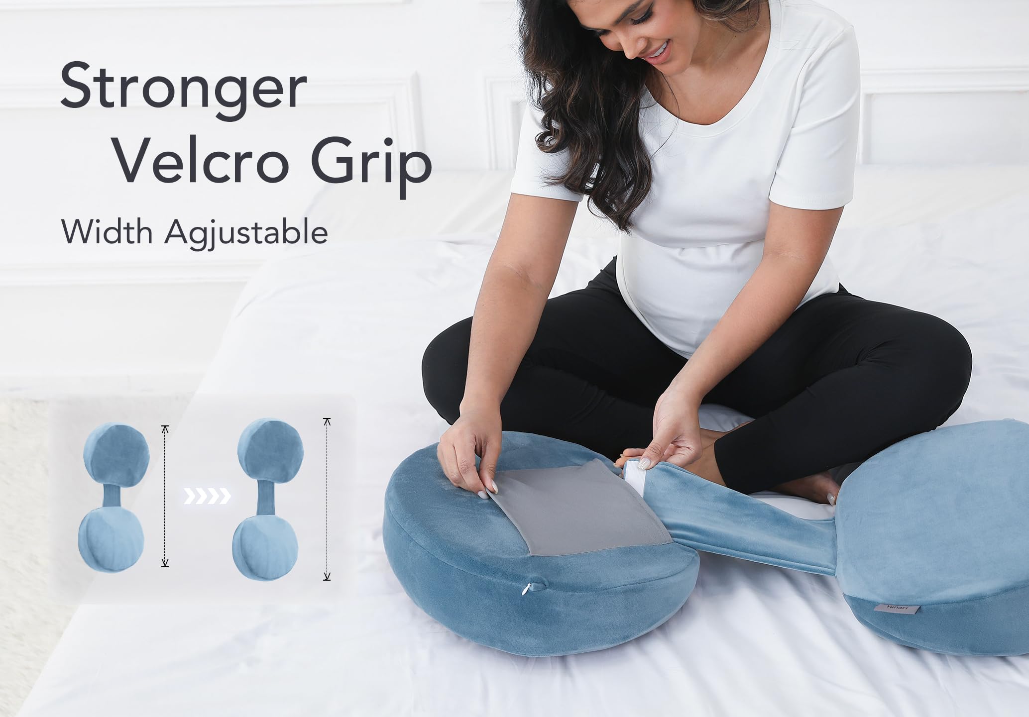 Yunari pillow length adjustable from 24 to 30 inches for growth.