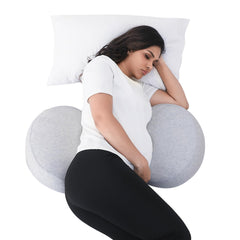 Yunari pregnancy pillow wedge supports belly with a 4.7-inch ergonomic design.