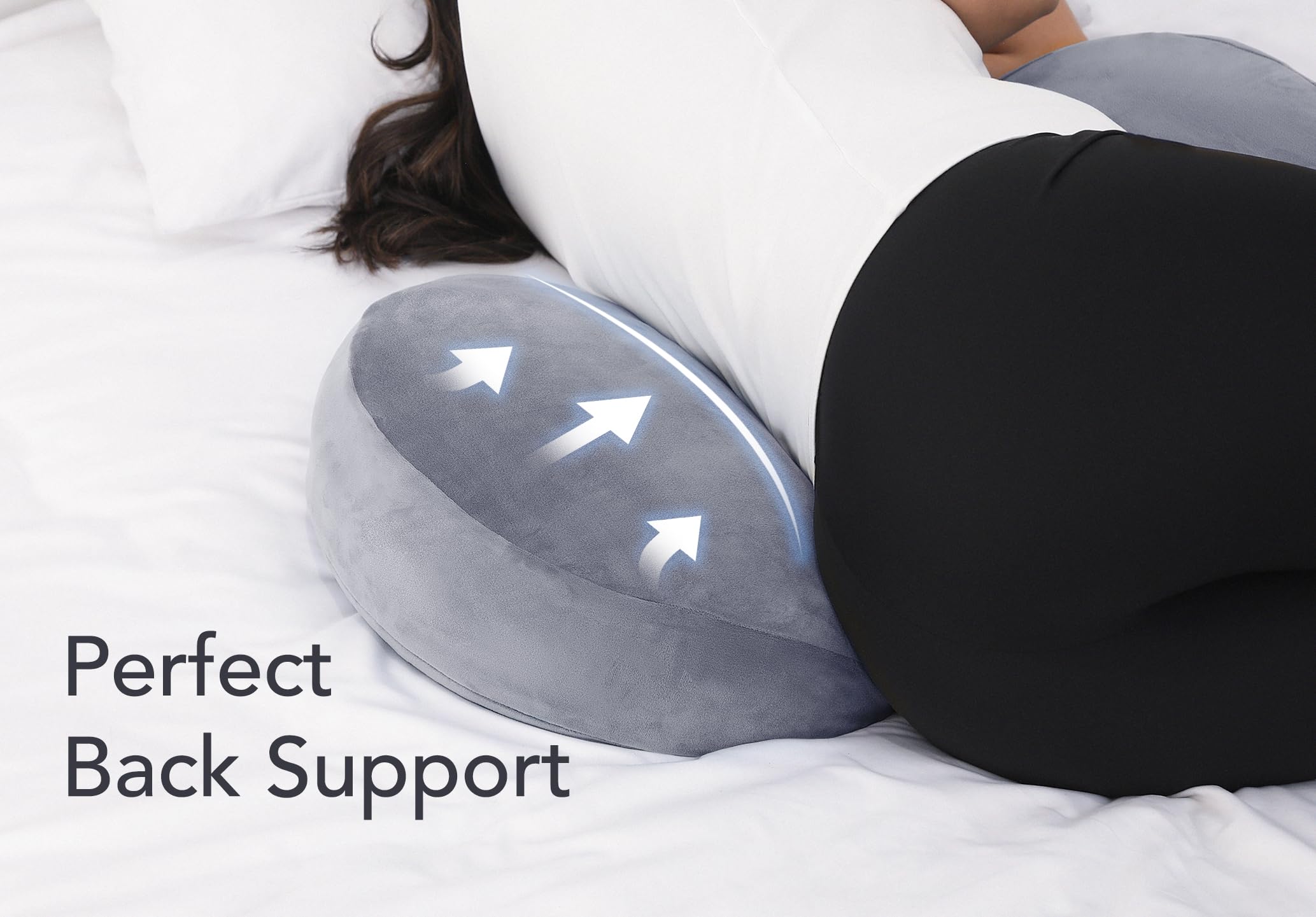 Yunari side-sleeping ergonomic design helps align the spine during rest.