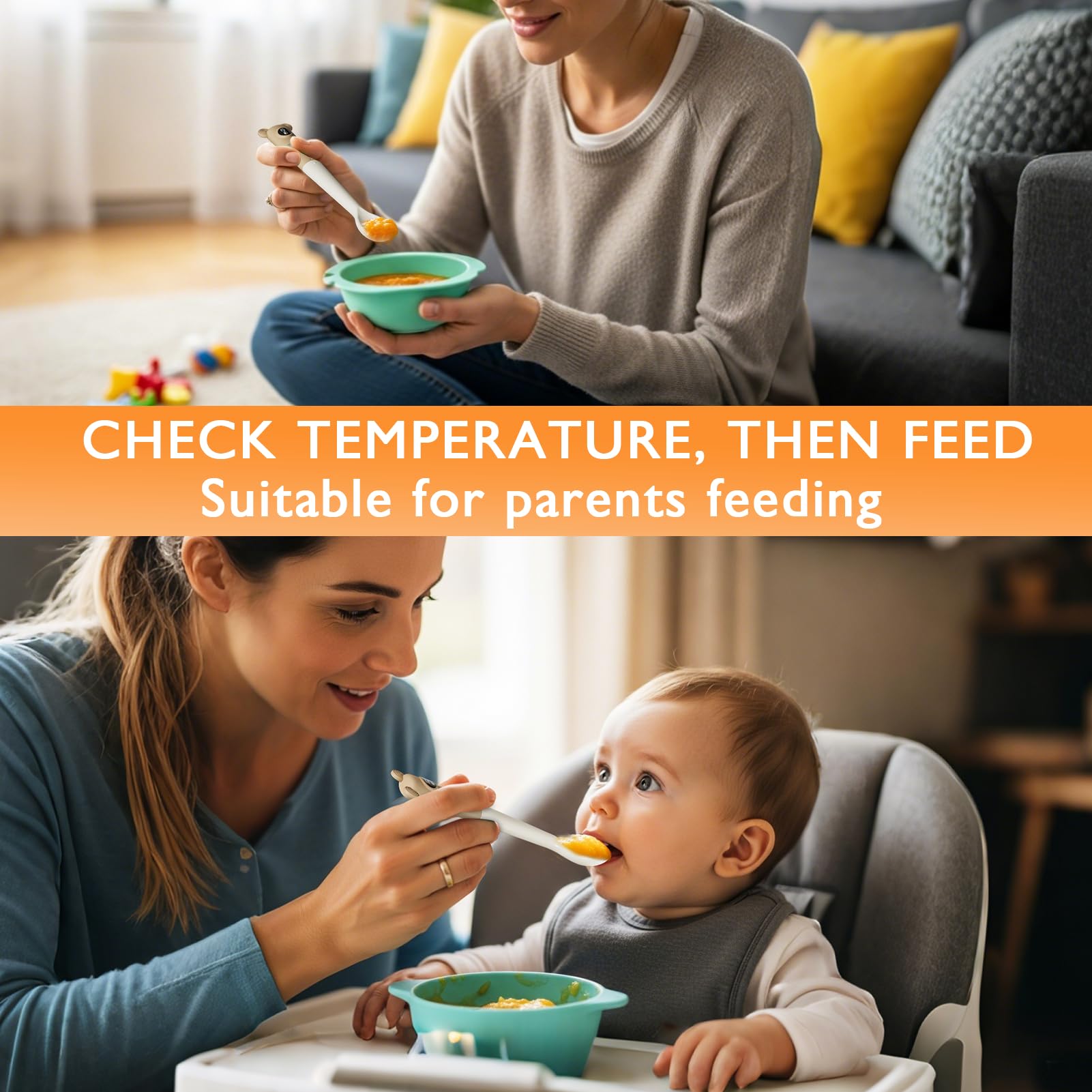 YunBaby IPX4 waterproof design resists splashes during mealtime