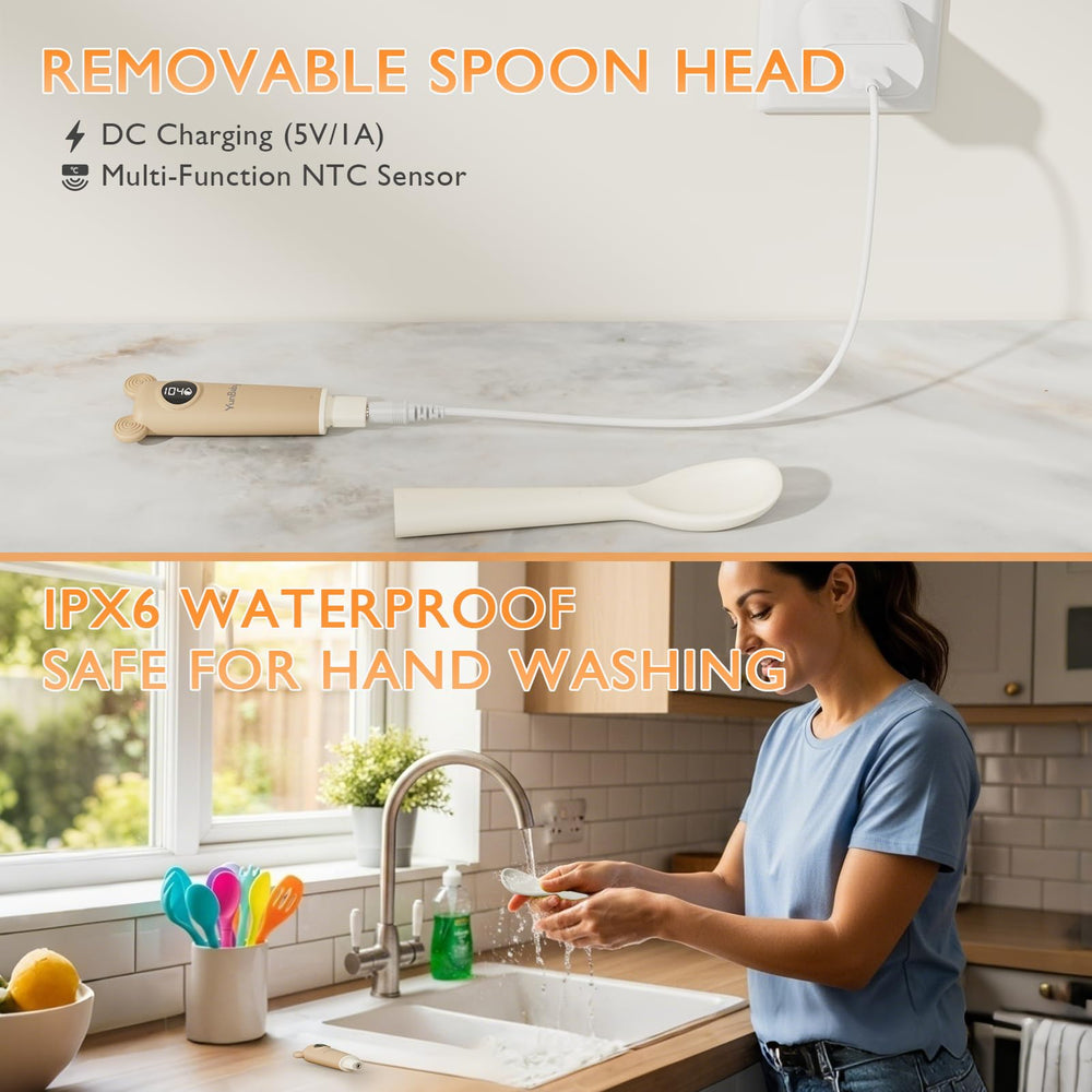 YunBaby left-hand reading instruction helps caregivers check temperature easily