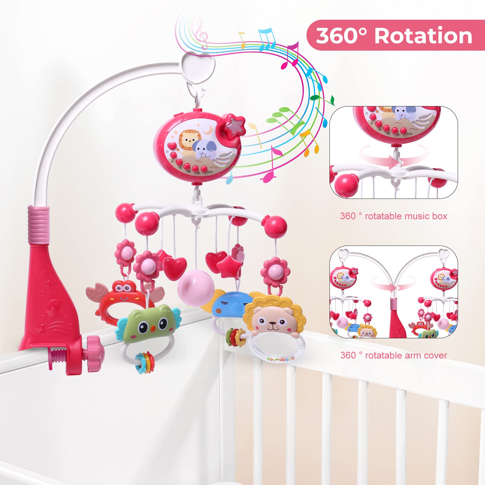 YUNGCHI baby mobile star projection creates a calming night ambience