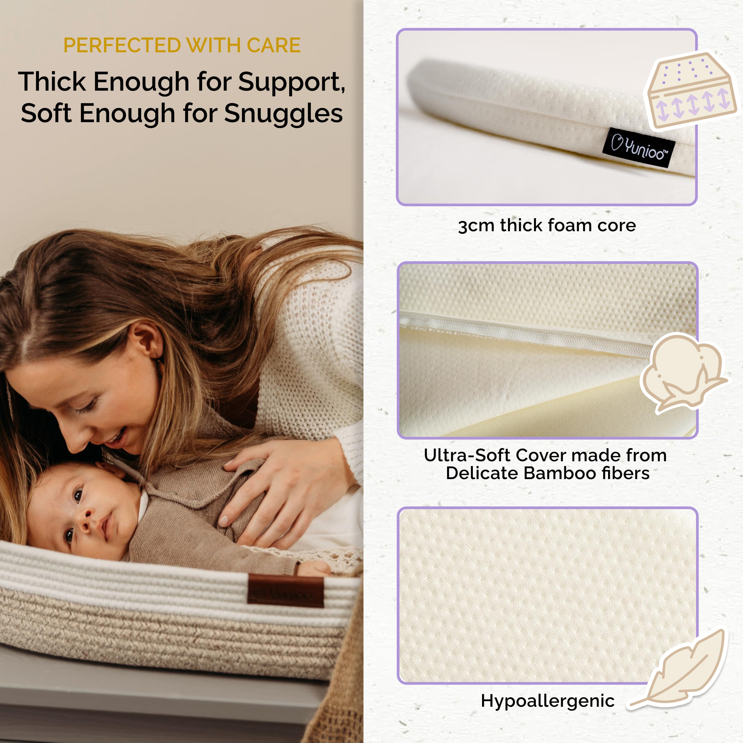 Water-repellent coating on Yunioo changing pad to protect the surface