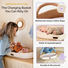 Yunioo changing table topper with waterproof mat for tidy diaper changes.