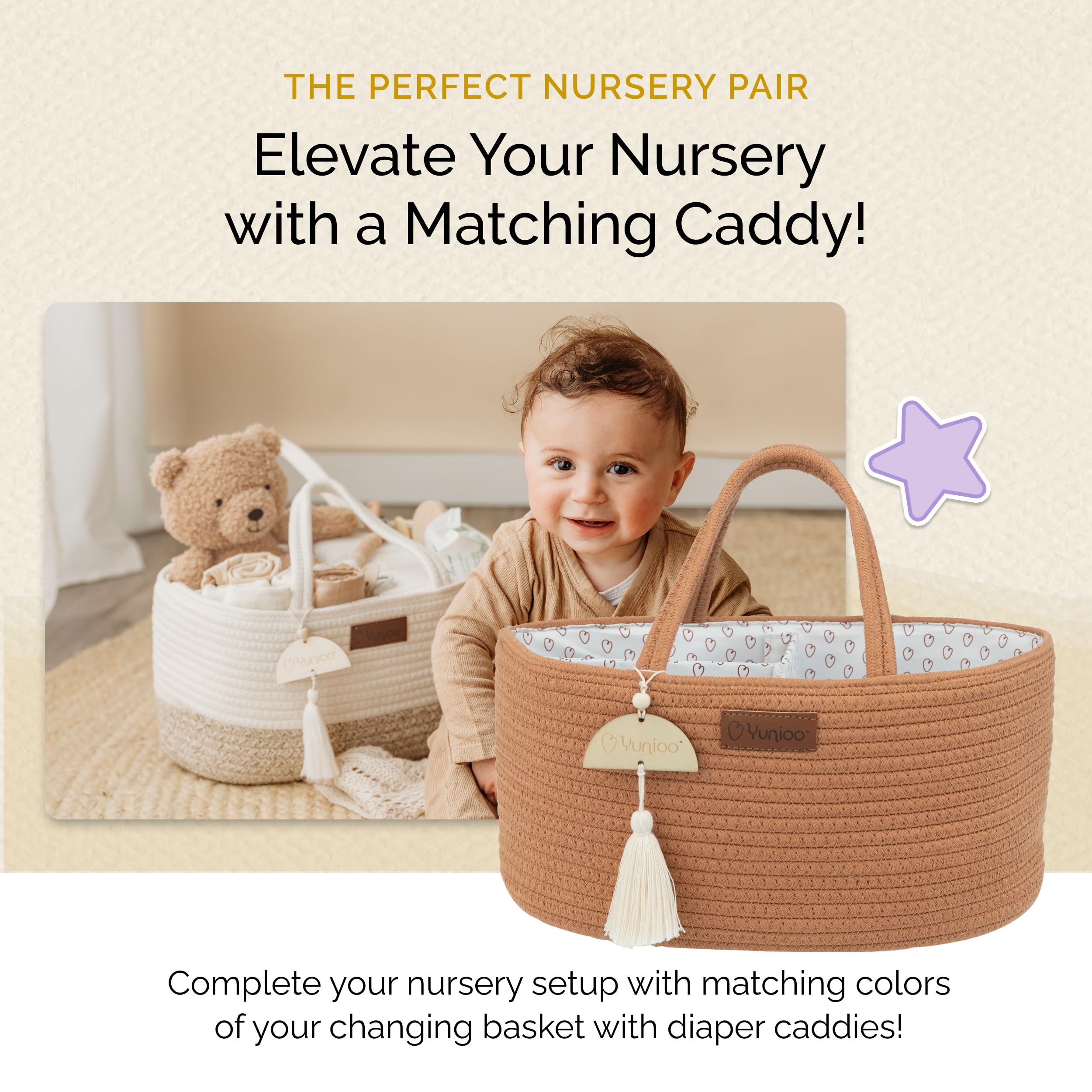 Yunioo reinforced cotton rope basket offers durability and a gentle touch.
