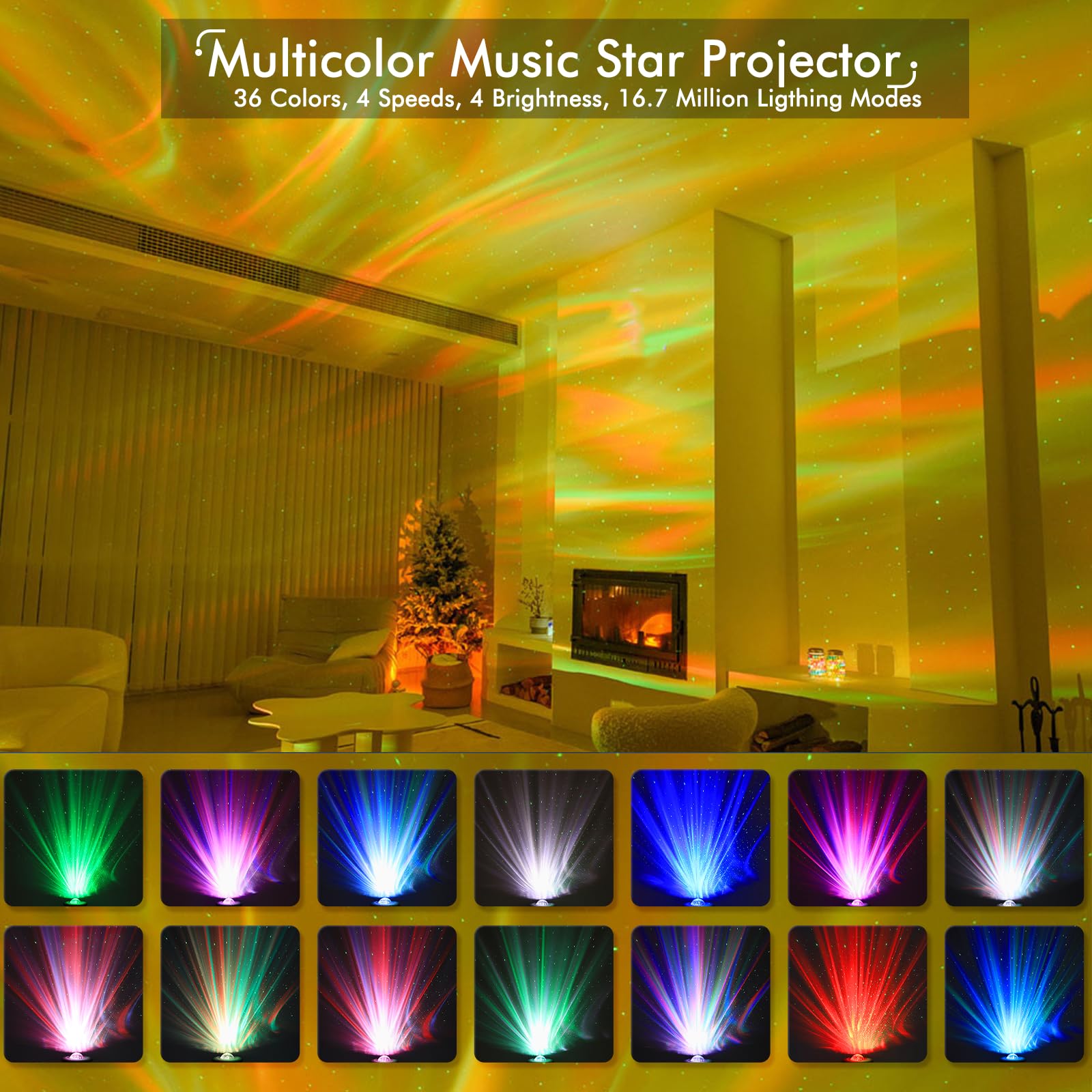 YunLone Galaxy Projector displays starry aurora for kids' rooms