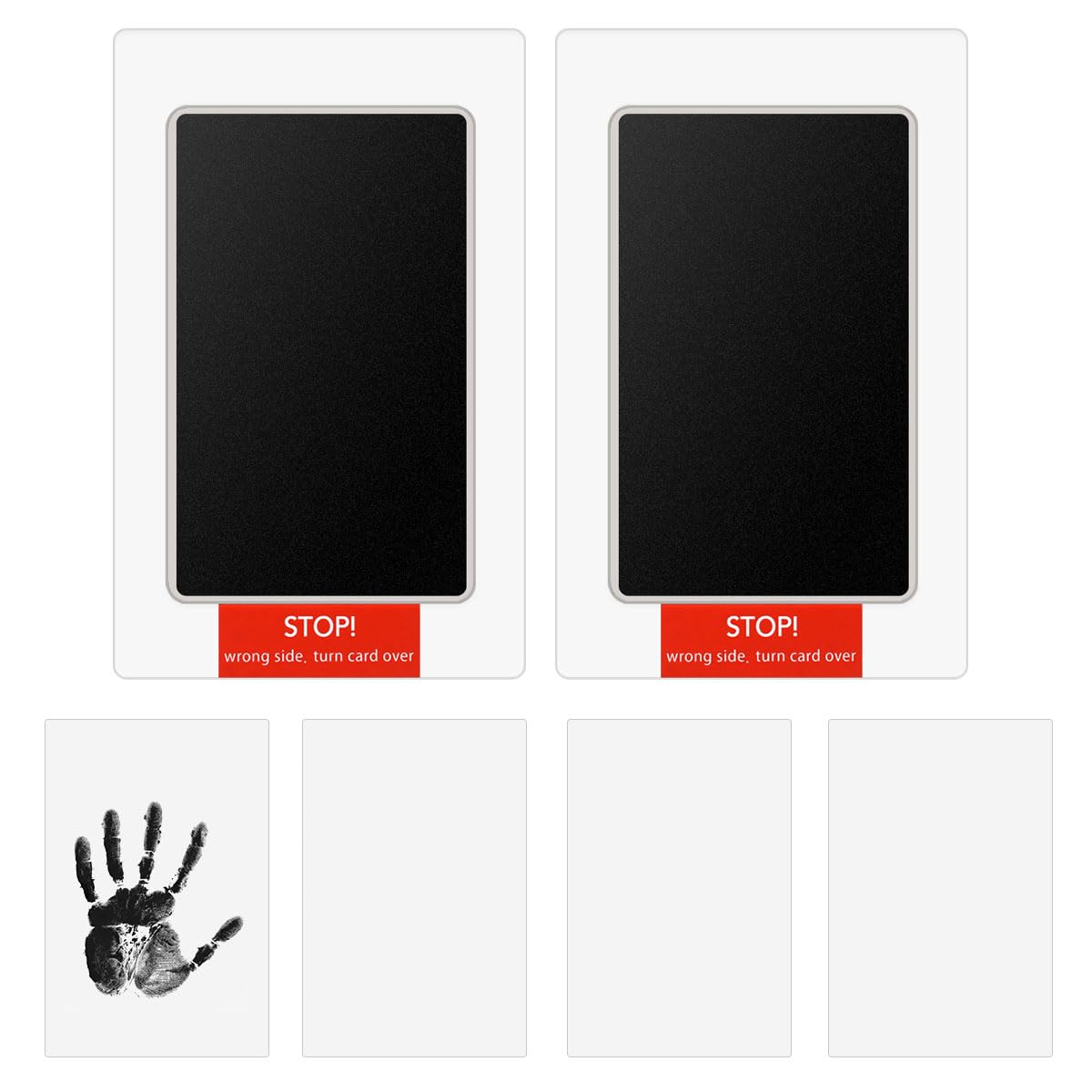 Yuntop inkless handprint kit captures baby's handprint cleanly for lasting memories