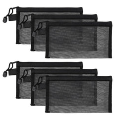 Yuntop mesh pouch A4 front view showing clear organization for cosmetics and travel.