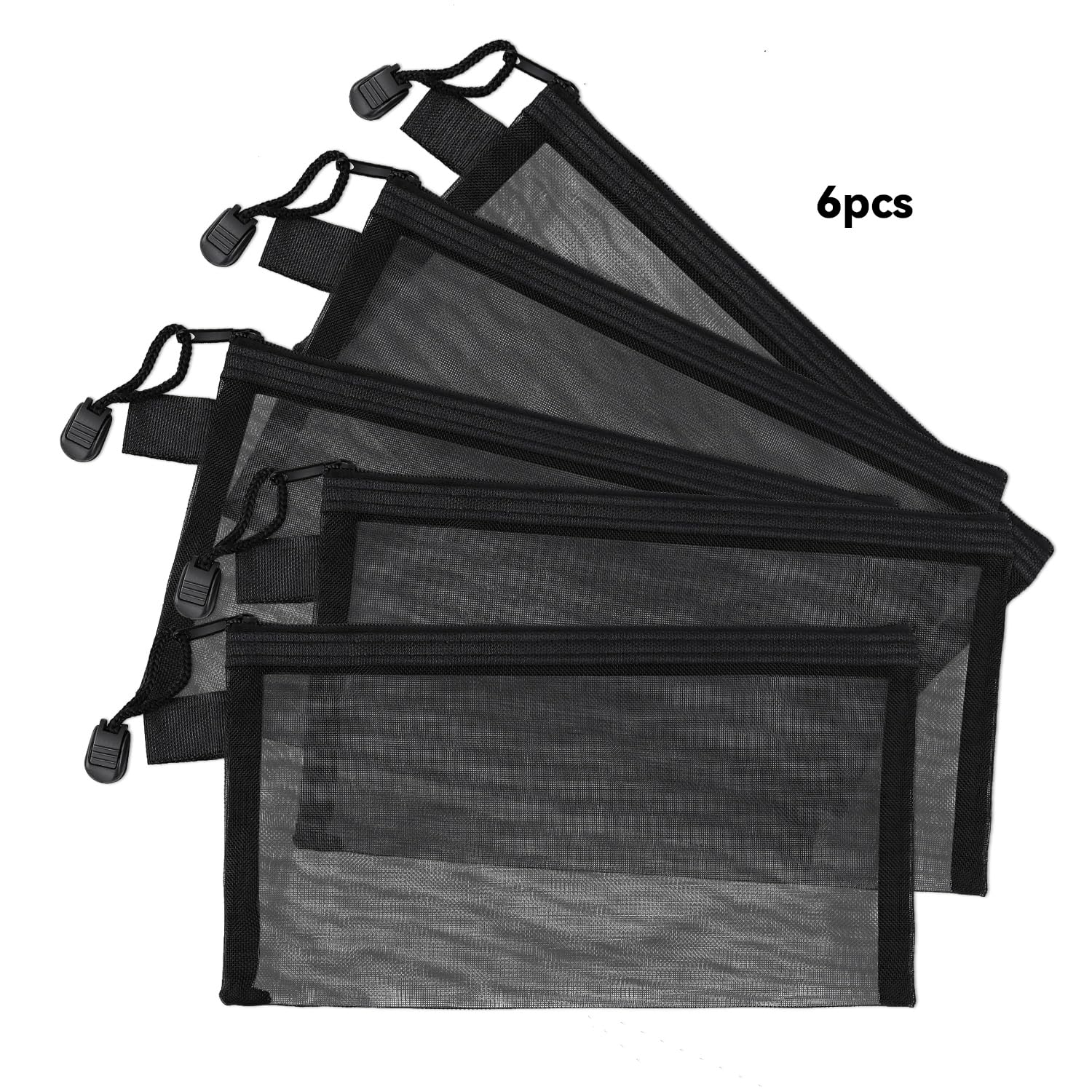Yuntop mesh pouch for makeup and cosmetics with secure zipper closure.