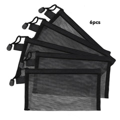 Yuntop mesh pouch for makeup and cosmetics with secure zipper closure.