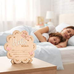 Yuomeaz Hello World flower shaped milestone with stand