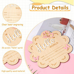 Yuomeaz Hello World sign pink butterfly detail adds charm