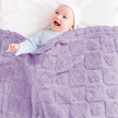 Yurhap crib-ready blanket in purple heart pattern for all-season warmth.