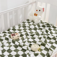 Yurhap checkered baby blanket folded compact for travel and storage