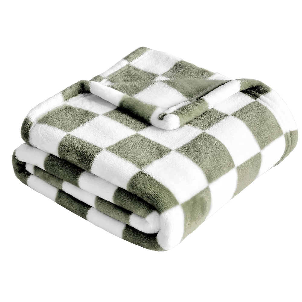 Yurhap checkered baby blanket front view delivers cozy warmth for naps