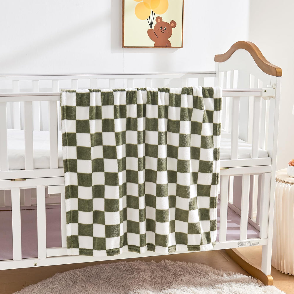 Yurhap checkered baby blanket swaddle-ready for gentle wrapping