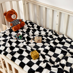 Yurhap checkered baby blanket folded for crib or stroller