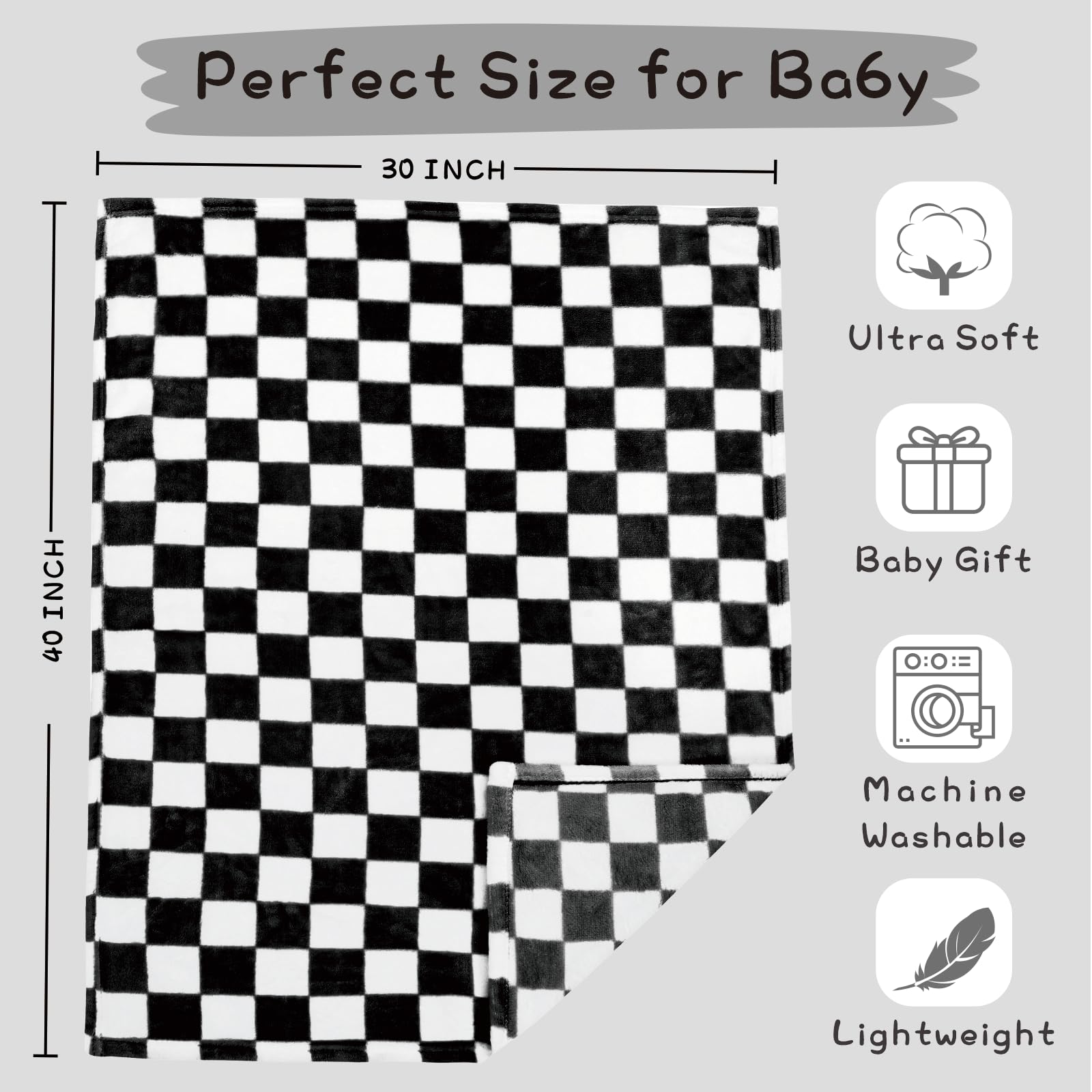 Yurhap checkered baby blanket gift-ready presentation