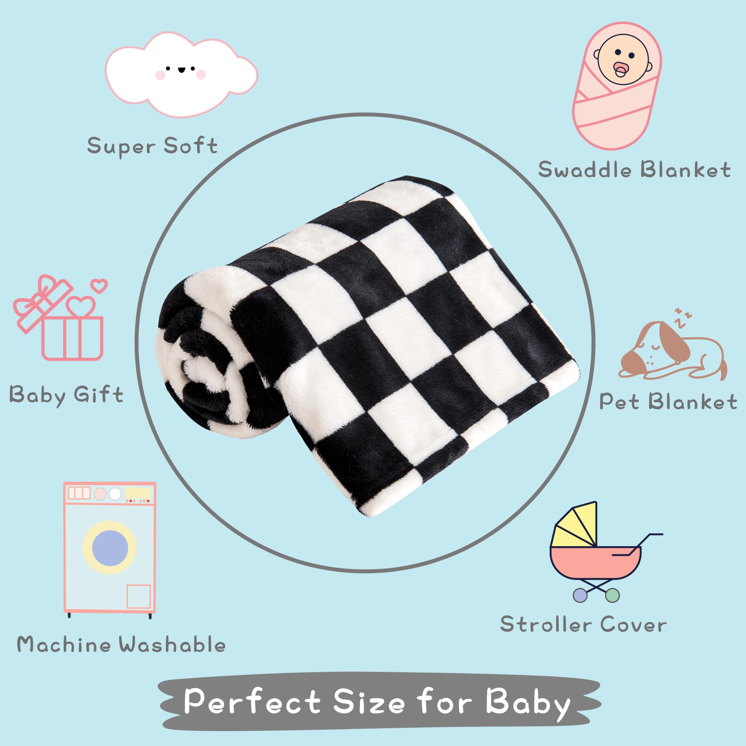 Yurhap checkered baby blanket used as nursing cover during feeding