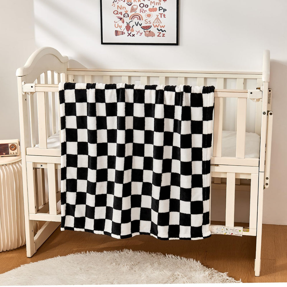 Yurhap checkered baby blanket machine-wash friendly care