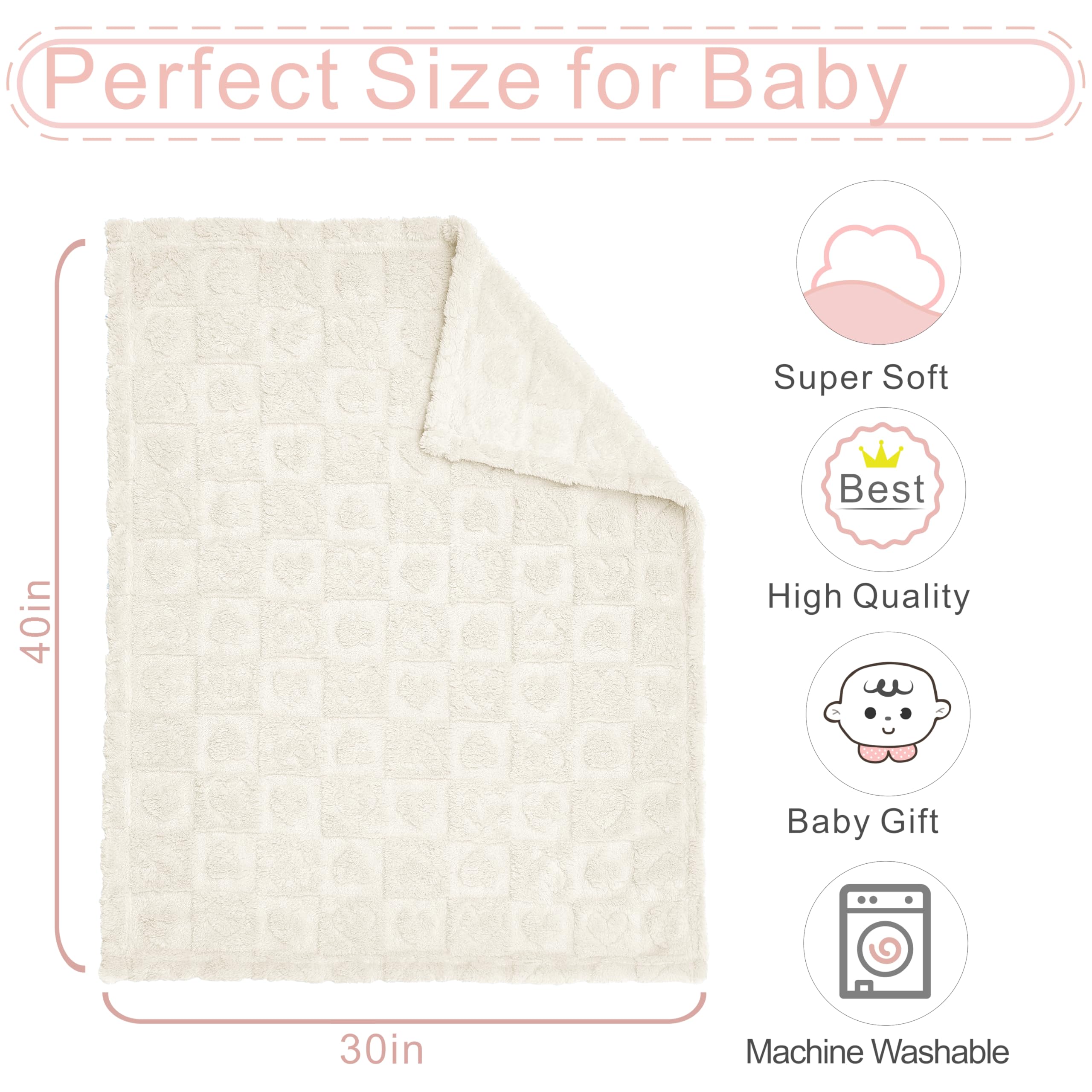 Yurhap cream crib blanket complements nursery decor with a gentle pattern