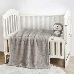 Yurhap fleece baby blanket heart checkered laid flat 30x40 inch crib ready