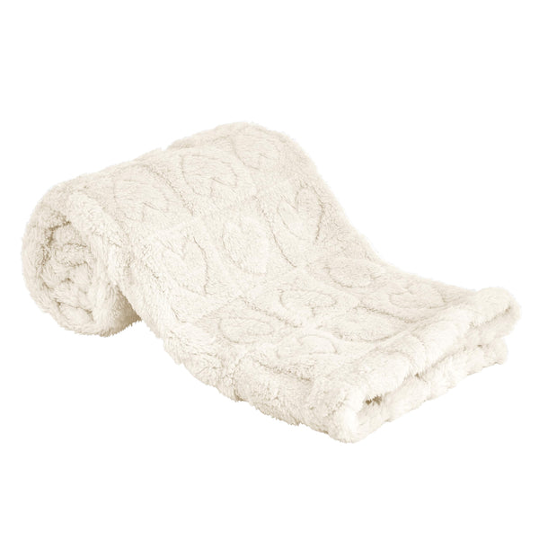 Yurhap fleece baby blanket with heart checkered cream pattern for cozy cuddles