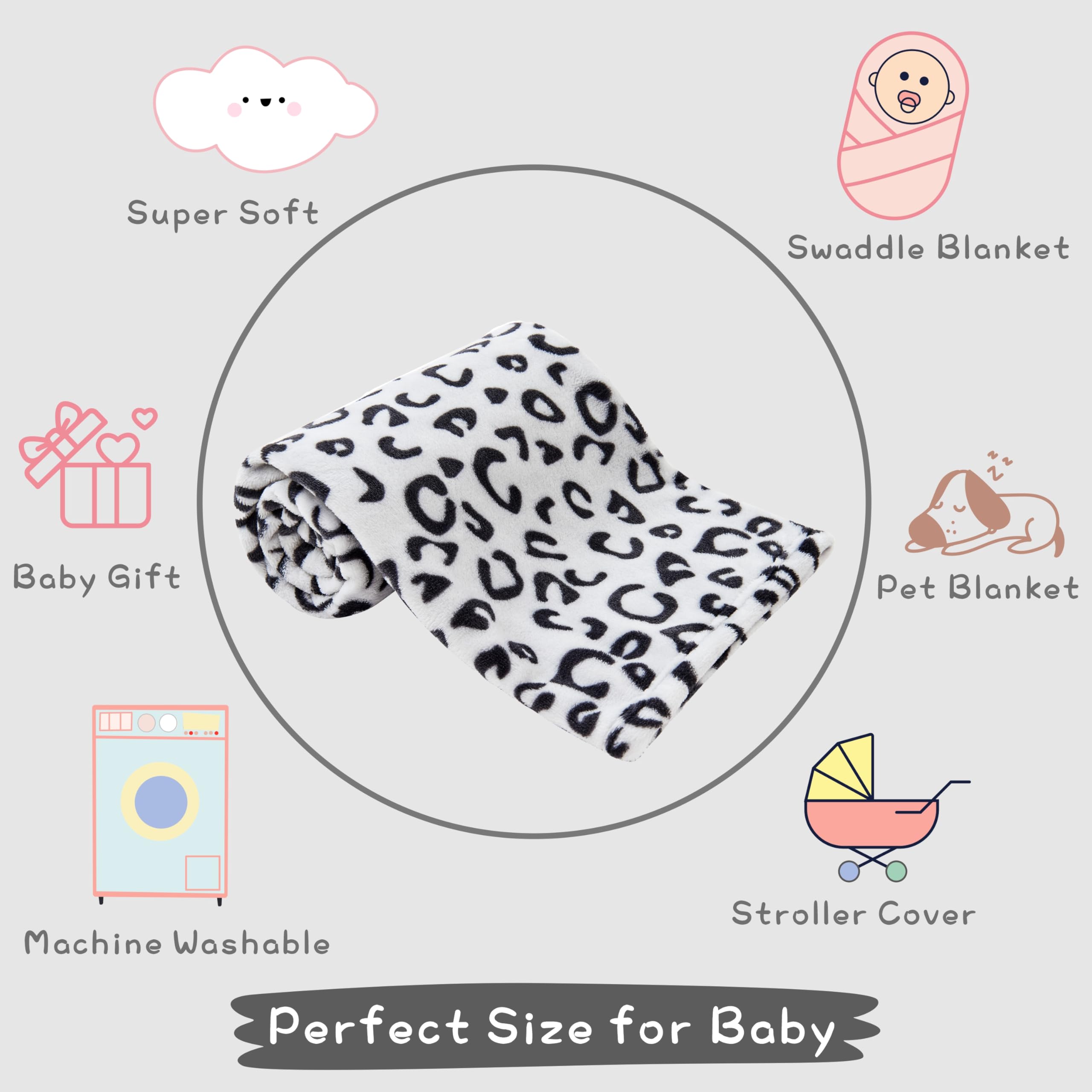 Yurhap leopard blanket folded for gifting ideas at baby showers.