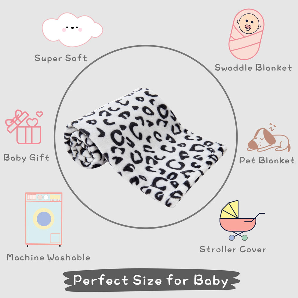 Yurhap leopard blanket folded for gifting ideas at baby showers.
