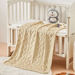 Yurhap Sherpa fleece baby blanket warmth in use during stroller rides.