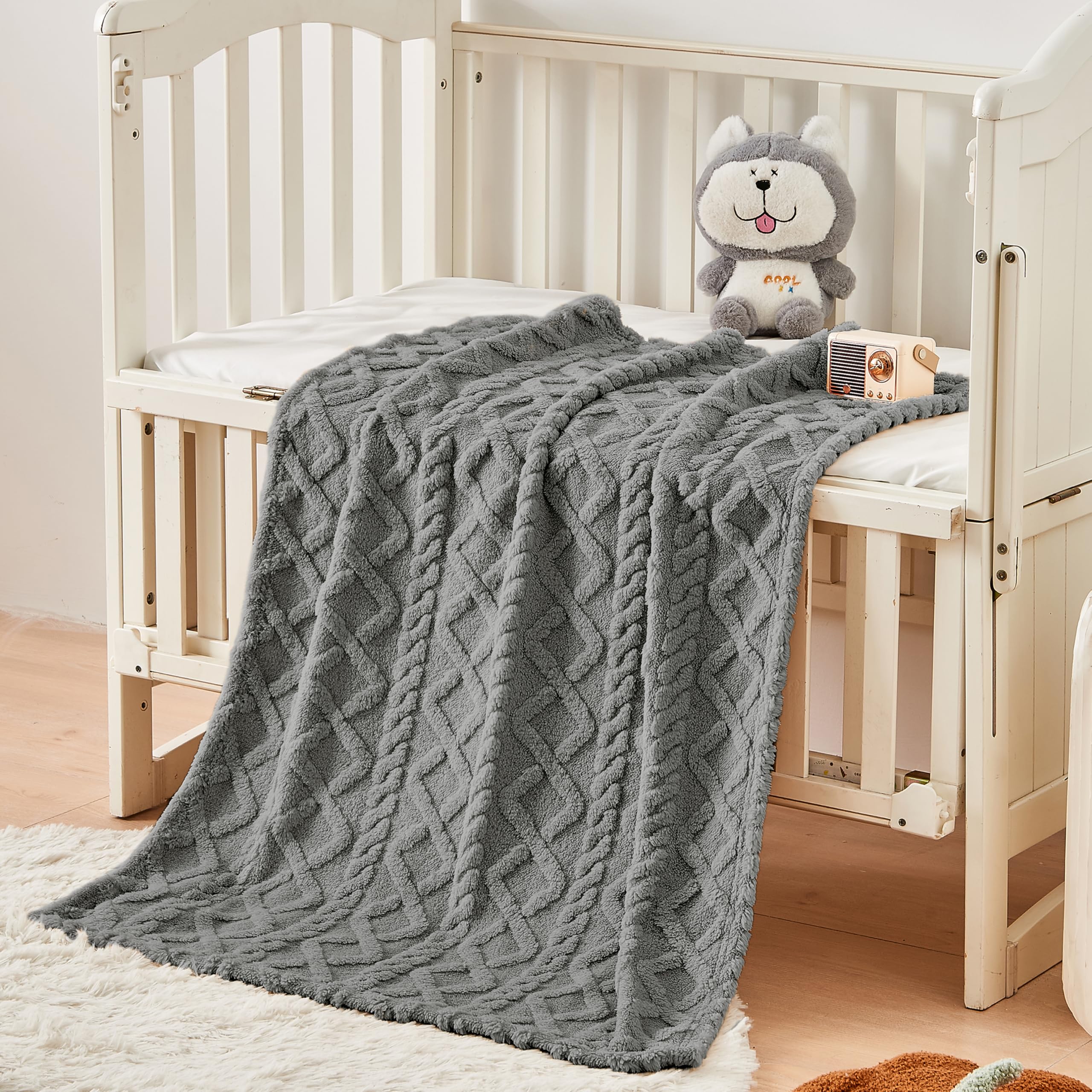 Yurhap Sherpa blanket folded for travel, lightweight comfort anywhere.