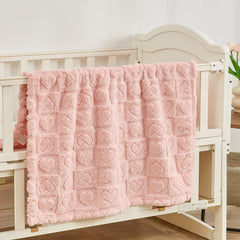 Yurhap soft plush fabric baby blanket in pink enhances nap time comfort.