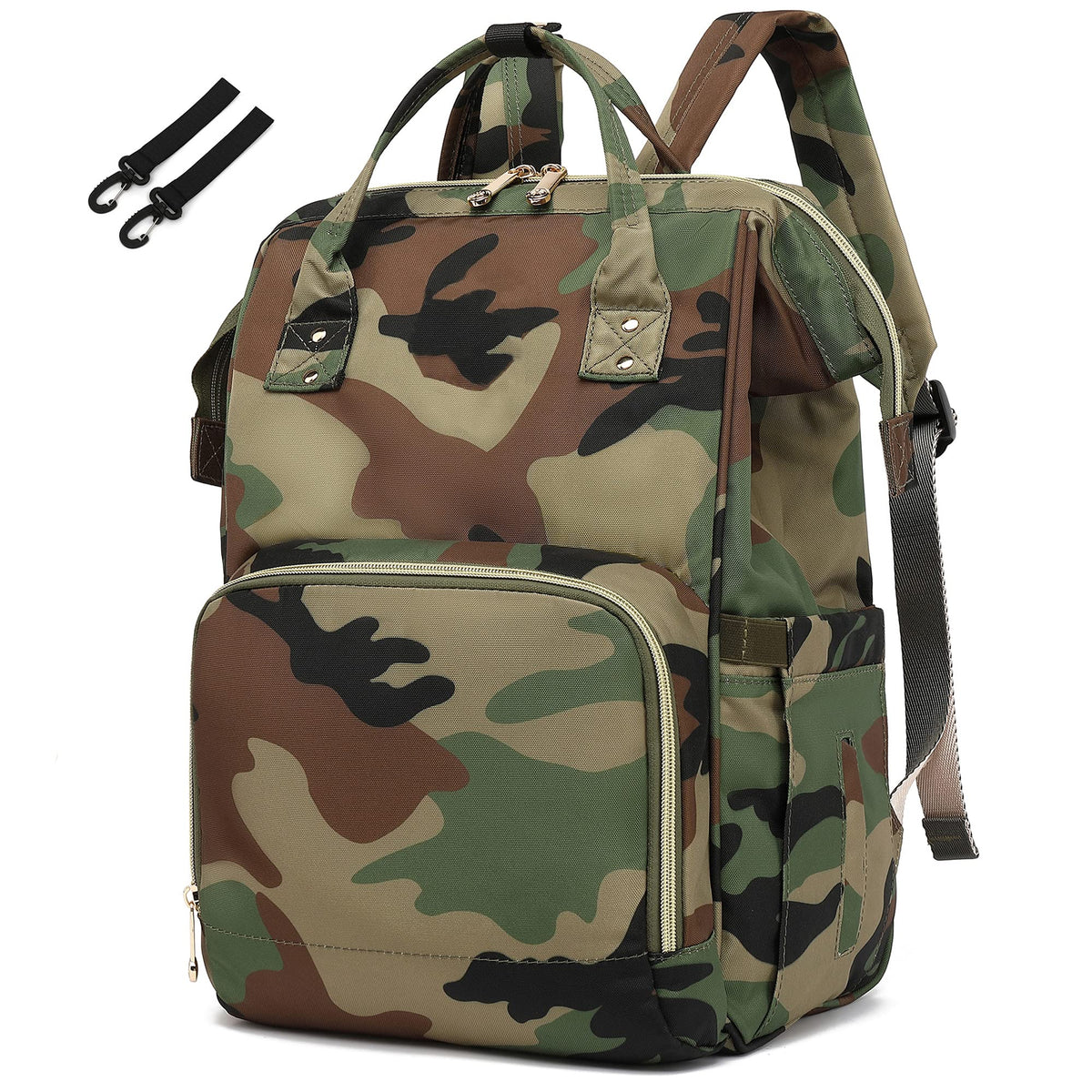 Yusudan camo diaper bag backpack with a large main compartment for baby essentials