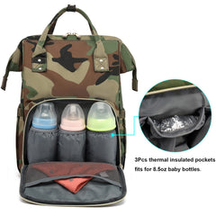 Yusudan camo diaper bag backpack top opening for quick access