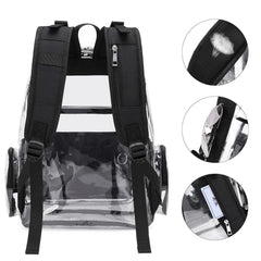 Yusudan clear diaper bag backpack spacious pockets organize baby essentials efficiently.