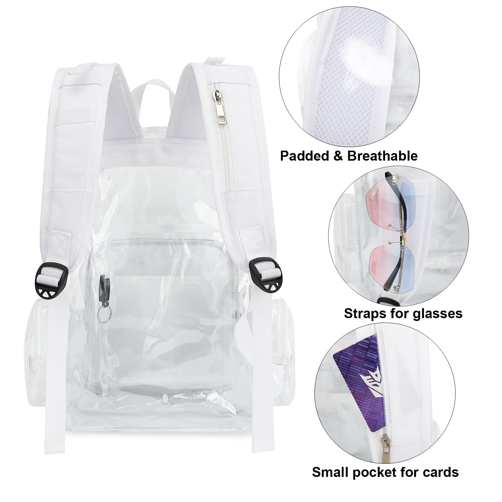 Yusudan clear diaper bag waterproof material protects contents during rain or spills.