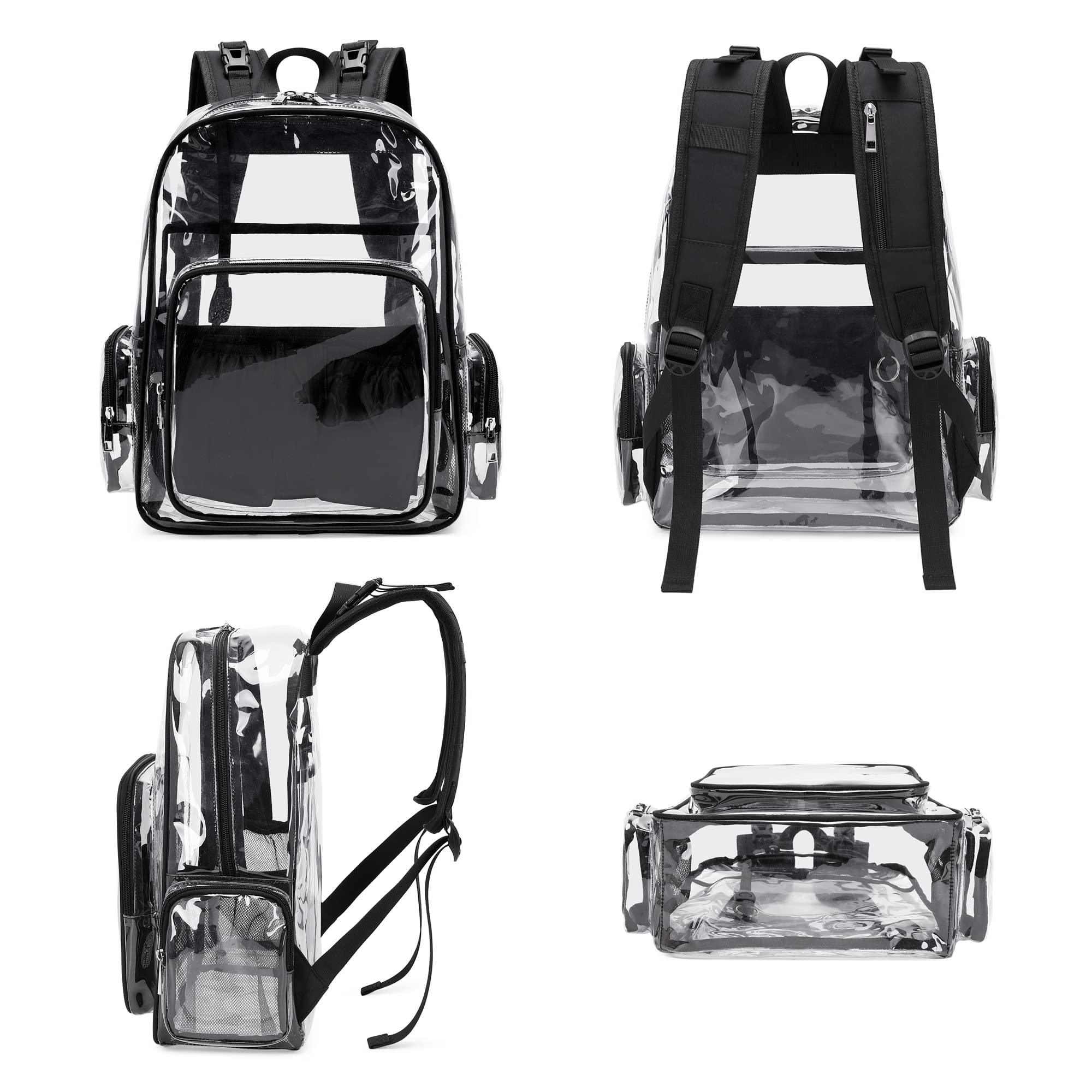 Yusudan clear diaper bag backpack waterproof see-through PVC for quick item finding.