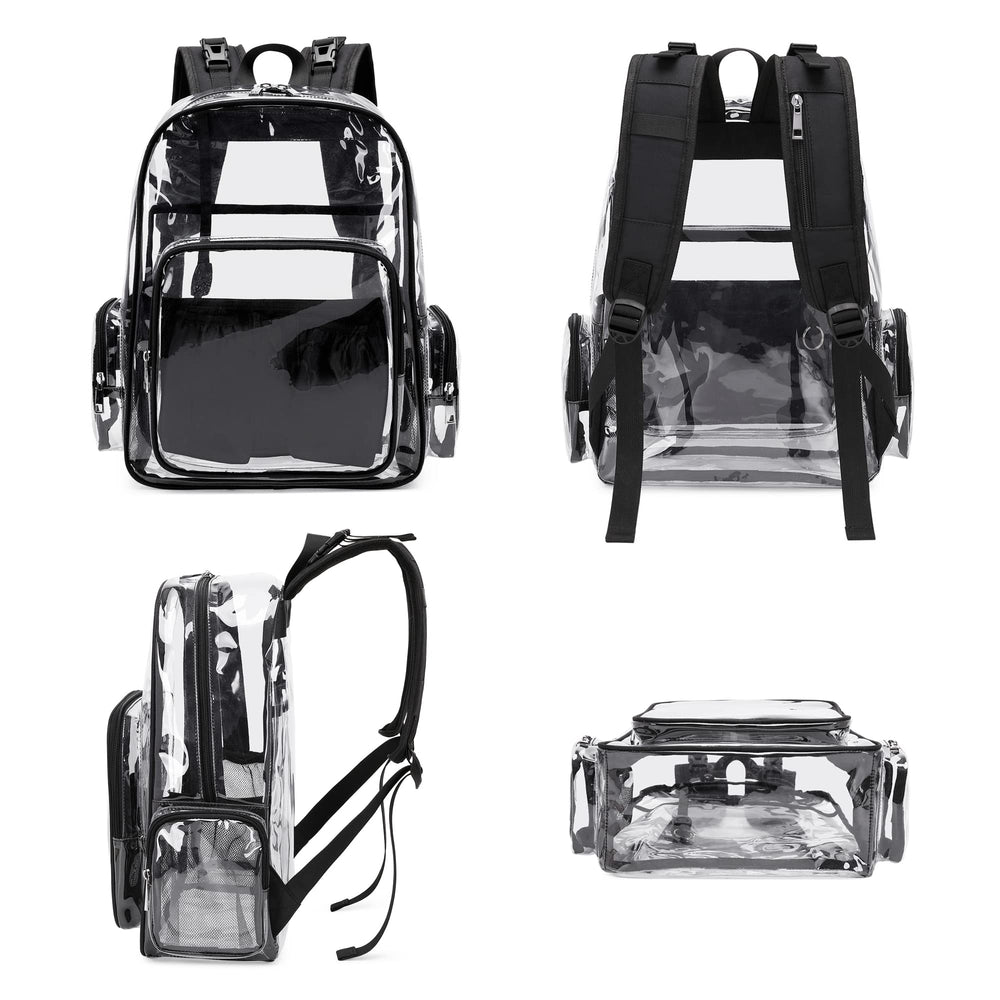 Yusudan clear diaper bag backpack waterproof see-through PVC for quick item finding.
