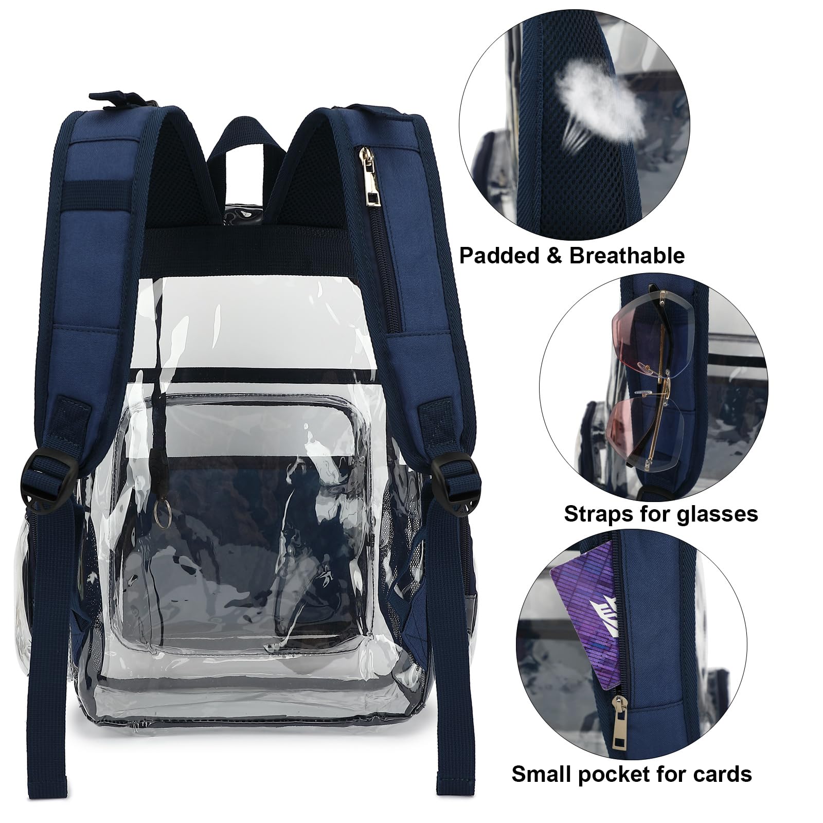 Yusudan Clear Diaper Bag Backpack insulated bottle pockets keep bottle temperature.
